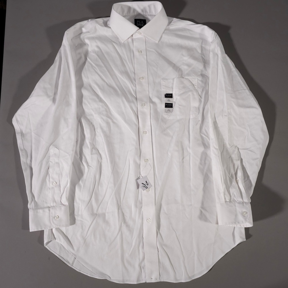 Jos. A. Bank Dress Shirt Mens 16.5 32/33 White Traveler Tailored Fit Cotton